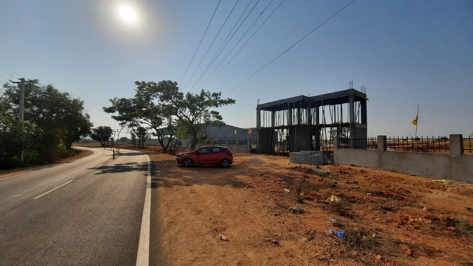 Compound wall and entrance work in progress