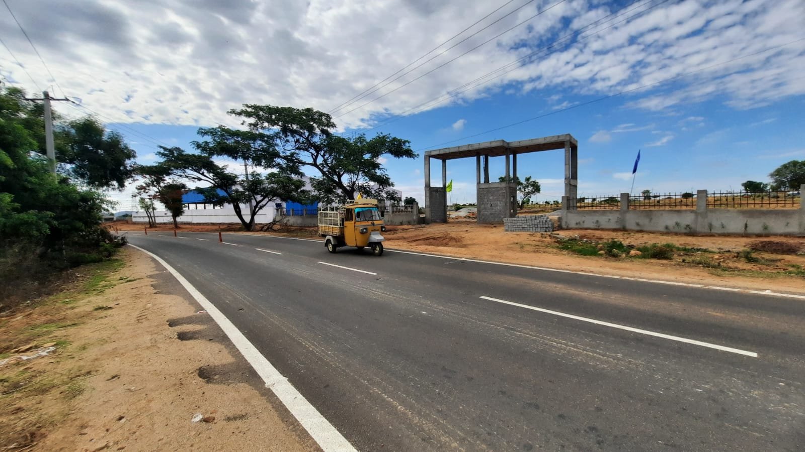 Entrance arch under construction